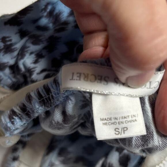 Victoria's Secret Blue Leopard Cotton Babydoll Nightie Slip Dress S Small - Picture 4 of 9